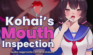 Kouhai's mouth   inspection? (ASMR) mouth sounds lewd anime girl sugarwaifu