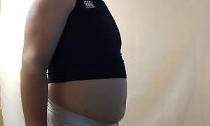 Obese Feedee Teen in Tight Workout Clothes