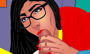 Mia Khalifa's perfect bubble booty cartoon parody blowjobs and wet ass pussy - full vid in Red
