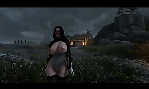 Busty Skyrim MC walks nude in Public (comment for her to be fucked with a request for free)