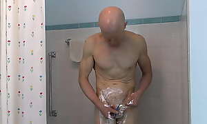 Smooth Nudist Shaves in Shower