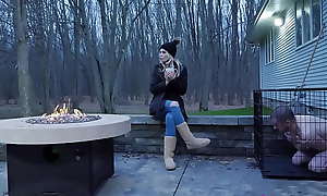 BRAT PRINCESS - Amber - Hoses Down Slave In Freezing Weather (1080P)