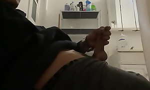 Armature emo tattoed goth boy plays with his third leg