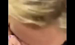 This blonde sucks this small cock until the last drop