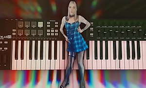 Cute Girl in Minidress loves dancing in Music Videos
