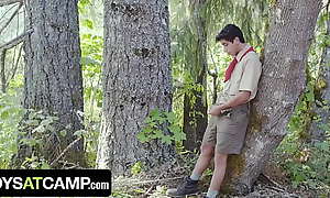 Boys At Camp - Kinky Wanderer Caught Masturbating On the Hillside Taught A Lesson By Troop Master