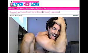 Hairy Sexy Fit Cam Model Licks His Biceps