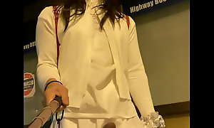 Crossdresser IJUIN Maki and white cute outfit