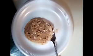 Peanut butter pancake with cum, yum
