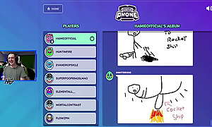 4 men draw boobs on an online game