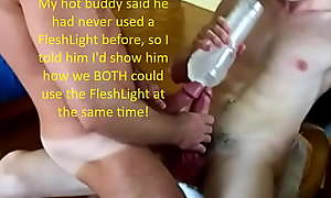 Double Penetrating my FleshLight with my hot play buddy