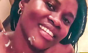 South african teen ebony waitress gets heavy cumshot facial