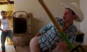 Sturdy farmer sucked by jock before raw banging duo