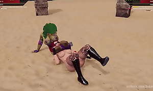 Jennifer Walters VS Araña (Naked Fighter 3D)