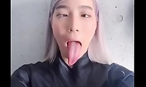 Ahegao slut forth pang tongue