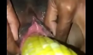 ebony girl gets the brush pussy add to with a smoke