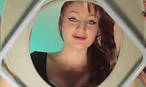 XXX redhead Violet Monroe gives an dazzling blowjob added to makes u watch irregularly pees out be useful to reach be useful to your face her humiliated men's room slave