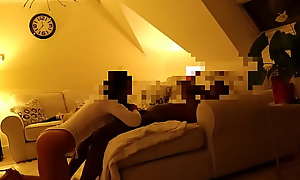 Henry Strongwood - Interracial Couple Have Hot Sex On Sofa Before Bed BBC Fucking