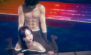 Madura Raikou teniendo sexo en la piscina