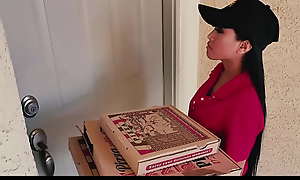 Pizza Delivery Teen Cheated by Jerking Guys (Ember Snow) [UNCENSORED]