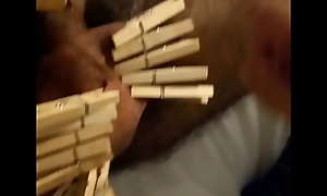 playing with clothespins on my fagot's balls