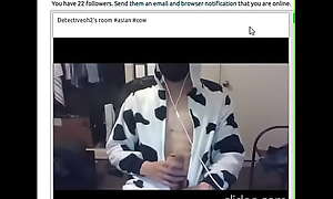 Asian webcam guy in cow suit