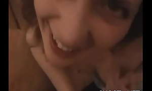 Charming brunette young floozy Tanya eagerly sucking off