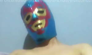 Masked man masturbating in bed (Preview)