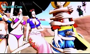 Luffy vs Nami and Robin 3D