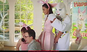 Teen copulates scrimshaw clothed painless Easter Bunny