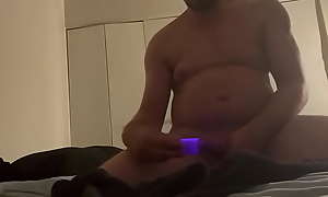 Guy cums from guts vibrator