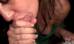 wringing wet blowjob then swallows my hot load so much spit