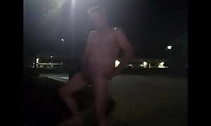 Jacking Around Nude in Street