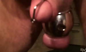 Chastity weighted codswallop and precum