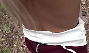 Skinny amateur teen POV fucked outdoor in bring out forest