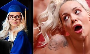 Alluring college girl approximately glasses gets roughly fucked on the phrase