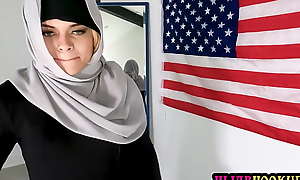 Arab hijab teen Karma Cruz sucks and fucks her personal trainer to thank him contain the workout