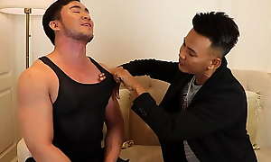 Mr Tong loves to measure his nipples! Model interview nobs for GNL-Models