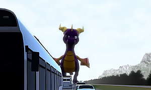 Spyro cum's in a bus
