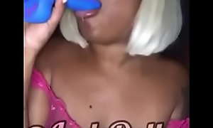 Jade Dolly takes tries out her new dildo