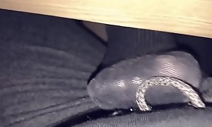 GF gives sockjob in noisome socks!