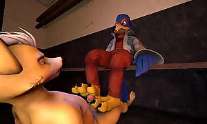 Falco giving Fox a Footjob