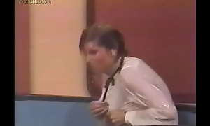 Female TV Host soaked on Live TV SHOW at 70s