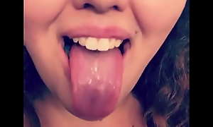 Long tongue church girl