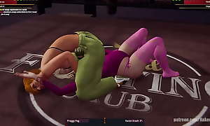 Preggy Peg VS Karen Krash (Naked Fighter 3D)